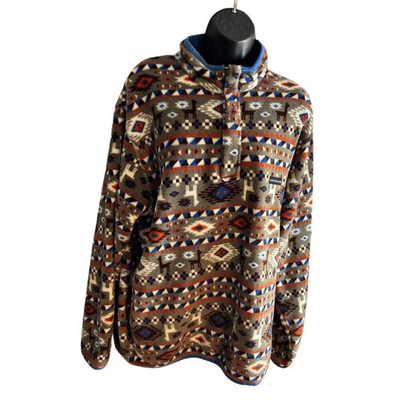 Southern Marsh Pullover Mens Fleece Multicolor Pattern Outdoors Quarter Zip, XL - Picture 1 of 6